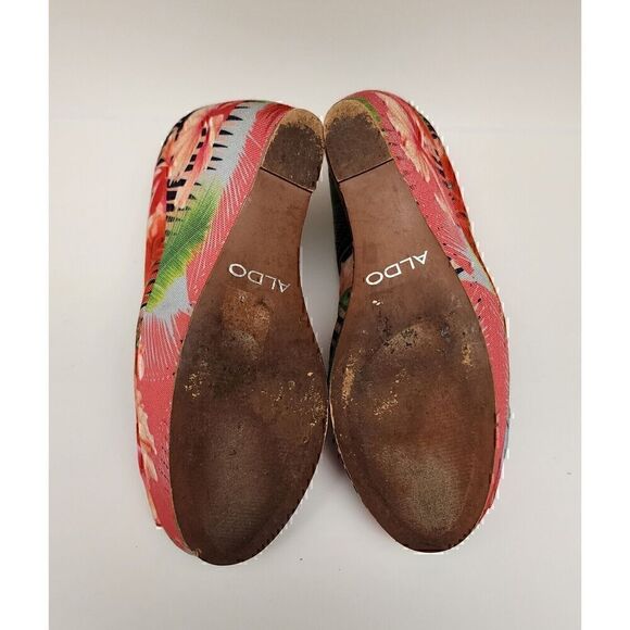 ALDO Womens Tropical Print Hazinski Peep Toe Wedges Size 7.5 - Picture 9 of 10